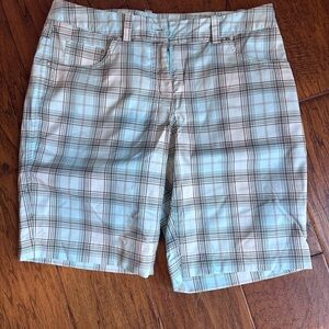 Nike Golf Plaid Women’s Shorts in Light Blue and grey